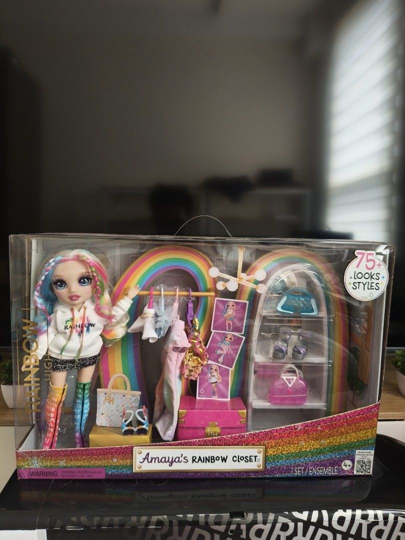 Rainbow High Amaya's Rainbow Closet Set (Category: Kids Toys) located in Manila. Submitted by electrodragon (Listing ID 1438730666, Image 1). Description: Never Remove from Box Rainbow High Amaya Raine - Location: Pasig - JNT or Lalamove RFS: Quitting, selling my 230 Rainbow and Shadow High Dolls, 2 Rainbow High Cars and 1 Rainbow High Tour Bus .