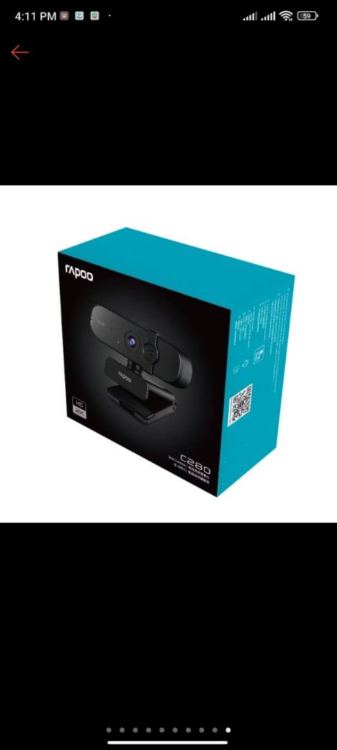 Rapoo C280 FHD Webcam 2K 1440P (Category: Webcams) located in Manila. Submitted by jexajeaeno91830 (Listing ID 1438771232, Image 3). Description: Used Twice / Thrice - Rapoo C280: Top-selling 2K USB Webcam - Crisp 2K FHD Resolution - Wide 85° Angle - Built-in Microphone - Easy USB 2.0 Connection - Compatible with Windows, macOS, and Chrome OS - Designed for Laptop PCs RFS: No longer needed I have a laptop na Can do Lalamove etc. No box napo pala 
