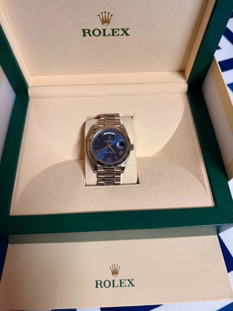 Rolex Day-Date 40 White Gold (Category: Luxury Watches) located in Manila. Submitted by johann_96 (Listing ID 1438761249, Image 1). Description: ⌚ FOR SALE — Rolex Day-Date 40 White Gold 📌 Ref. 228239 📅 2019 Model 💎 First Owner 📦 Complete Set — Box & Papers Included 💰 ₱2.7M 🤝 Negotiable for sure buyers only Clean and well-maintained piece. Serious inquiries only please. PM for complete details, additional photos, and viewing arrangements..