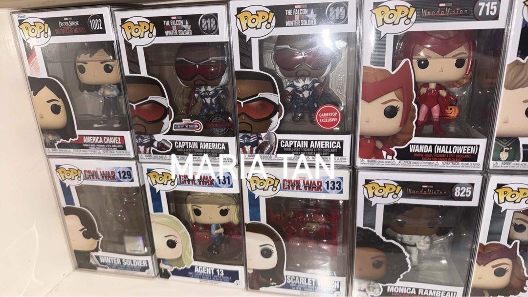 RUSH SALE MARVEL FUNKO POPS (Category: Figurines & Statues) located in Cebu City. Submitted by mariatan16 (Listing ID 1438825498, Image 2). Description: RUSH SELLING ALL MY MARVEL FUNKO POPS 𝐄𝐭𝐞𝐫𝐧𝐚𝐥𝐬 𝐅𝐮𝐧𝐤𝐨 𝐏𝐨𝐩𝐬: Ikaris, Sersi, Gilgamesh, Kingo, Sprite, Makkari, Ajax, Phastos : ₱400 each Dane Whitman: ₱350 take all: ₱3,000 𝐃𝐒𝐌𝐎𝐌 𝐅𝐮𝐧𝐤𝐨 𝐏𝐨𝐩𝐬: Scarlet Witch (#828) : ₱600 Doctor Strange : ₱500 America Chavez : ₱400 Capta