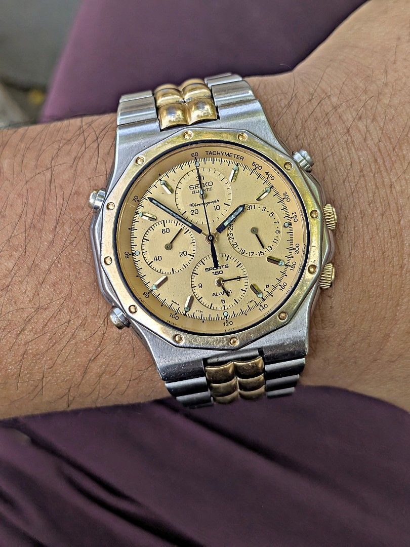 Seiko Royal Oak Alam Chronograph Sports 150 Quartz Watch, Men's Fashion ...
