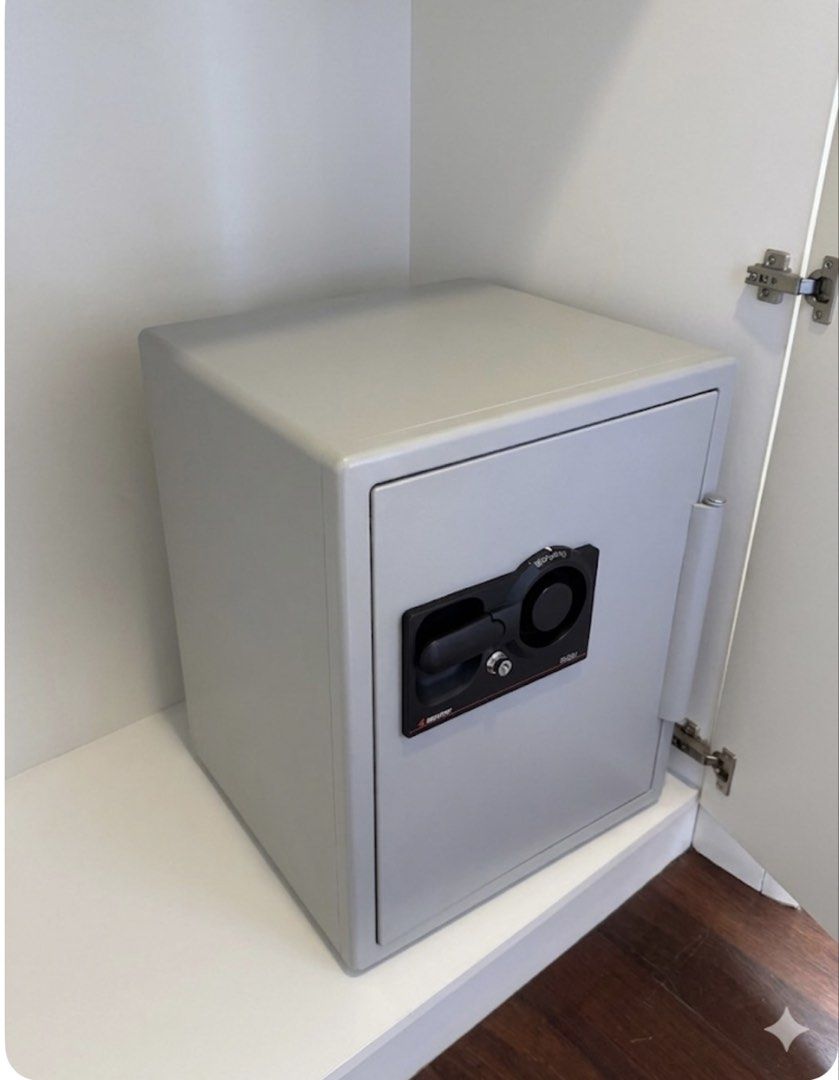 Sentry Safe Box (Category: Safe) located in Makati City. Submitted by jcalmartz (Listing ID 1438706587, Image 1). Description: The SentrySafe S5381 Large home/office fire safe that features fire protection, water resistance, and a dual lock system. Exterior Dimensions * Height: 23 ¾ inches (60.3 cm) * Width: 18 ¹⁹/₃₂ inches (47.2 cm) * Depth: 18 ¹⁹/₃₂ inches (47.2 cm) [1] Interior Dimensions * Height: 14 ¹³/₁₆ inches (37.6 cm) * Width: 14 ¹³/₁₆ i