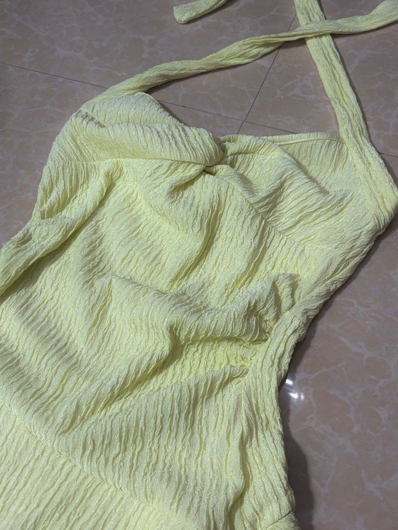 SHEIN Pastel yellow mini dress (Category: Dresses) located in Manila. Submitted by shk_20 (Listing ID 1438795610, Image 2). Description: RFS : Decluttering MOP : GCASH SHIPPING : J&T .