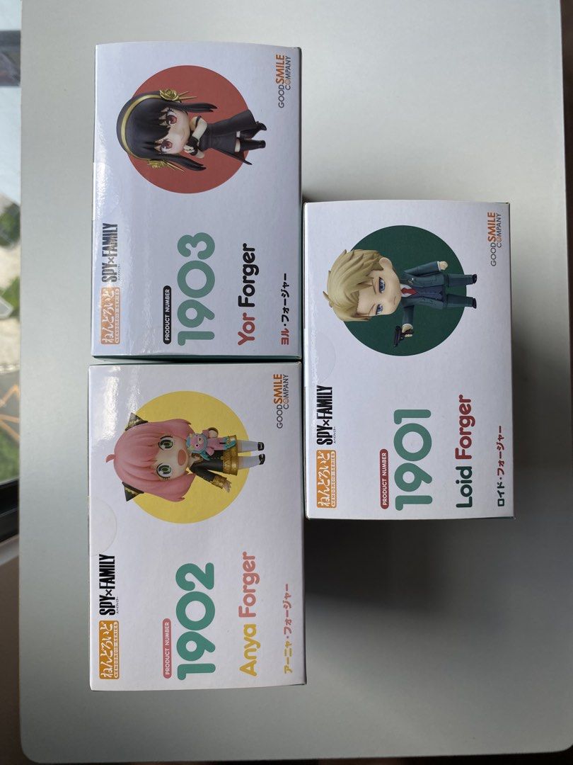 Spy x Family Nendoroid Set (Category: Figurines & Statues) located in Quezon City. Submitted by katrinadlopez (Listing ID 1438744010, Image 2). Description: Spy x Family Nendoroid Set Loid Forger 1901 Anya Forger 1902 Yor Forger 1903 P5,000 for the set of 3 (slightly negotiable). Prefer to sell as a set but can sell individually depending on offers. All are MISB and have just been stored for a while. However, there are small dents on the corner o