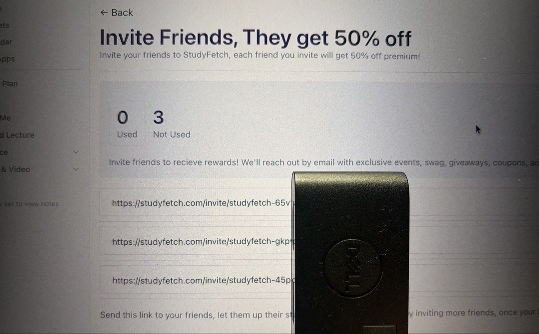 StudyFetch Code - 50% Off Premium! (Category: Everything Else) located in Singapore. Submitted by scarletxwolf (Listing ID 1438860931, Image 1). Description: Good day, don’t say bojio. 3 unused coupons for your studying - 50% off!!! - super worth for annual plan omg lols Just trying to recoup some loss because I bought it without any discount code, sadly. Can understand my pain hor? Will send invite link once payment received ya. Thanks.
