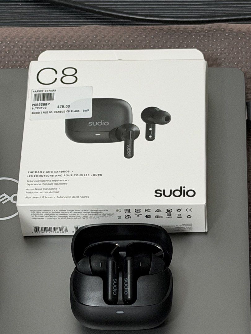 Sudio C8 True Wireless Earbuds - Black458701265710632960