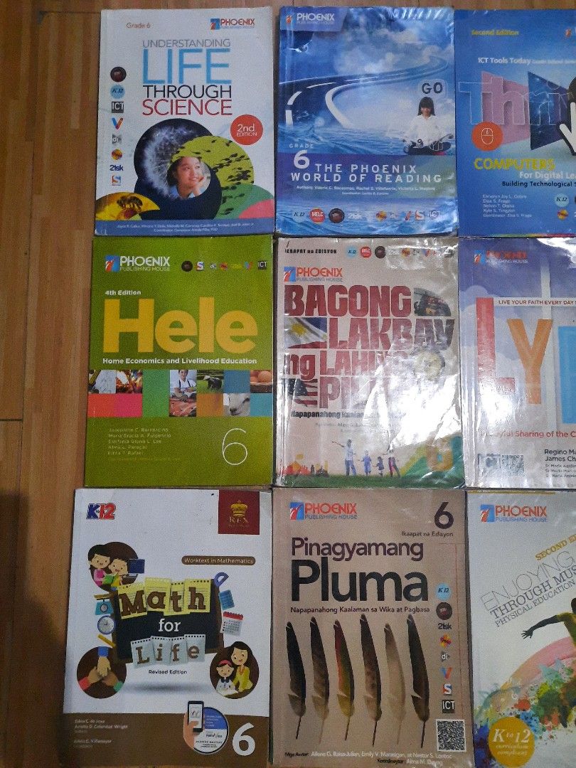 Take all 12 pieces Grade 6 Textbooks (Category: Textbooks) located in Quezon City. Submitted by dannikkishoppe2 (Listing ID 1438793524, Image 2). Description: .