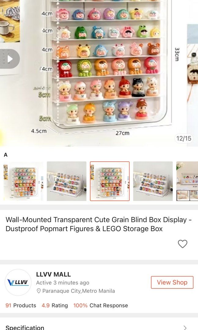 transparent display case (Category: Toys & Games) located in Manila. Submitted by iemabi (Listing ID 1438820920, Image 2). Description: 750 for both with stickers and hook never used rfs: wrong size pasay city lalamove/grab.