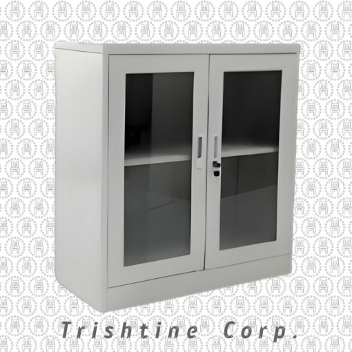 TSCAB-009A | Half Cupboard Glass Swing Door (Category: Shelves, Cabinets & Racks) located in Caloocan City. Submitted by trishtine_jim9 (Listing ID 1438748124, Image 1). Description: - White cabinet from Trishtine Corp. - Features two glass doors. - Includes a handle and lock. - Comes with an interior shelf. - Made of metal. - Ideal for various storage purposes. DISCLAIMER: Price is for Posting Purposes Only.