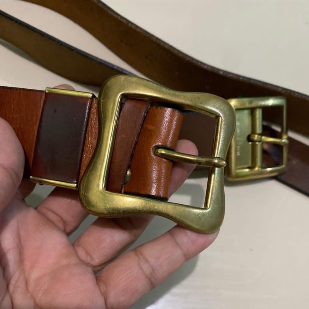 Unbranded brown leather belt a Solid Brass buckle Legit/Authentic Source Japan (Category: Belts) located in Davao. Submitted by arthury421 (Listing ID 1438828488, Image 2). Description: Sale❗️Unbranded brown leather belt a Solid Brass buckle Legit/Authentic Source Japan Versatile accessory suitable for casual and formal styles Leather, Genuine leather Size measure on tape: L- from edge of leather to the buckle 40.5inch W- 1inch Pls see photo. Con