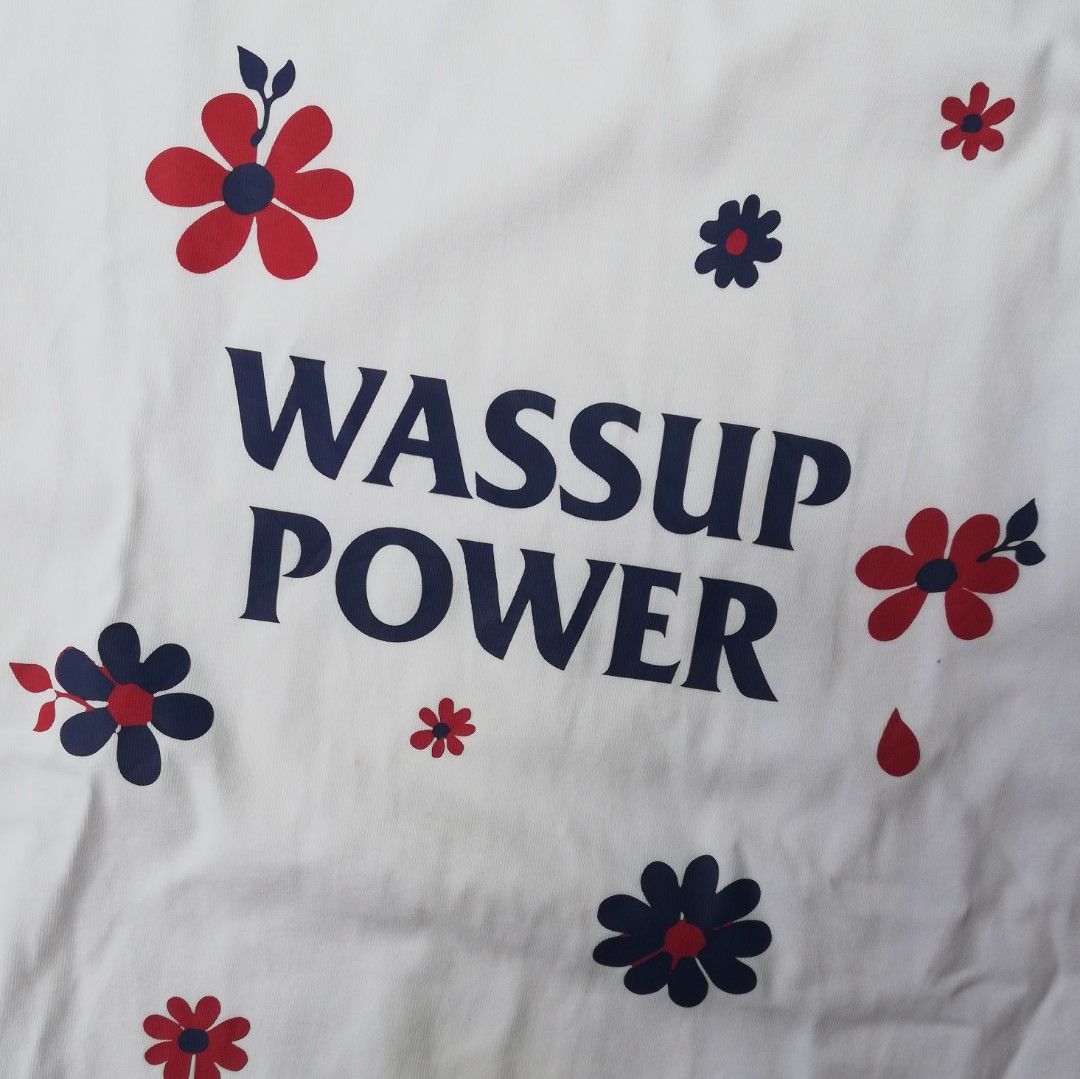 Wassup House Floral Graphic Tee (Category: Tshirts & Polo Shirts ) located in Cadiz. Submitted by hunteer (Listing ID 1438824373, Image 2). Description: For Sale! FREE SHIPPING FEE! ‎ ‎ ‎ ‎Wassup House Floral Graphic T-Shirt ‎ ‎ ‎ ‎• Like New Condition, 9.5 out of 10 color rate ‎ ‎• 100% Cotton| Size Medium ‎ ‎• Legit, check tags for authenticity ‎ ‎• Color: White ‎ ‎• Dimes: Direct Chat ‎ ‎• Issue: Minor stains ‎ ‎• Ready for shipping, fix price