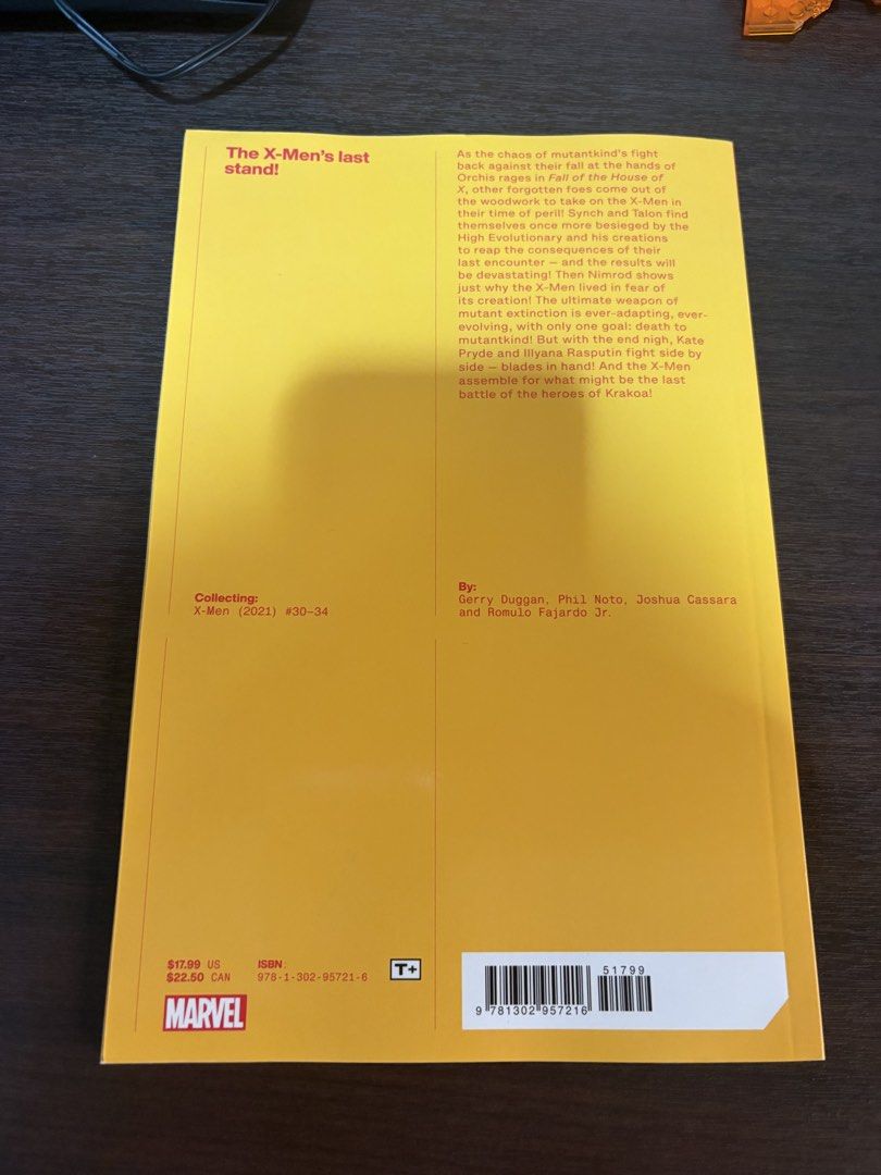 X-Men Vol. 6 Trade Paperback Comic Book TPB (Category: Comics & Manga) located in Manila. Submitted by ryuquico (Listing ID 1438879084, Image 2). Description: - X-Men Vol. 6 comic book - Collects X-Men (2021) #30-34 - Features the X-Men team - Written by Gerry Duggan, Phil Noto, Joshua Cassara - Published by Marvel - Cover features various X-Men characters Reason for selling: Extra Copy Payment: Gcash or bank deposit.