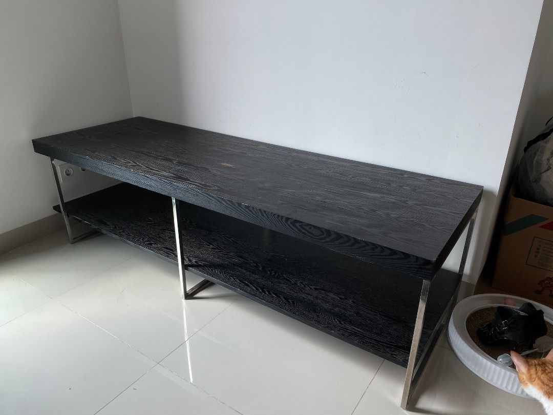2000s MCM INFORMA SHELF in black wood and steel buffet credenza meja tv ...