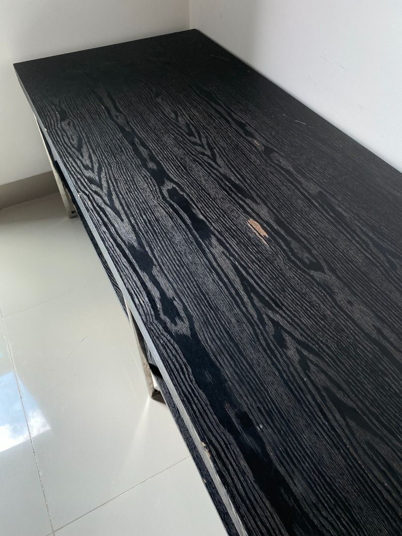2000s MCM INFORMA SHELF in black wood and steel buffet credenza meja tv ...