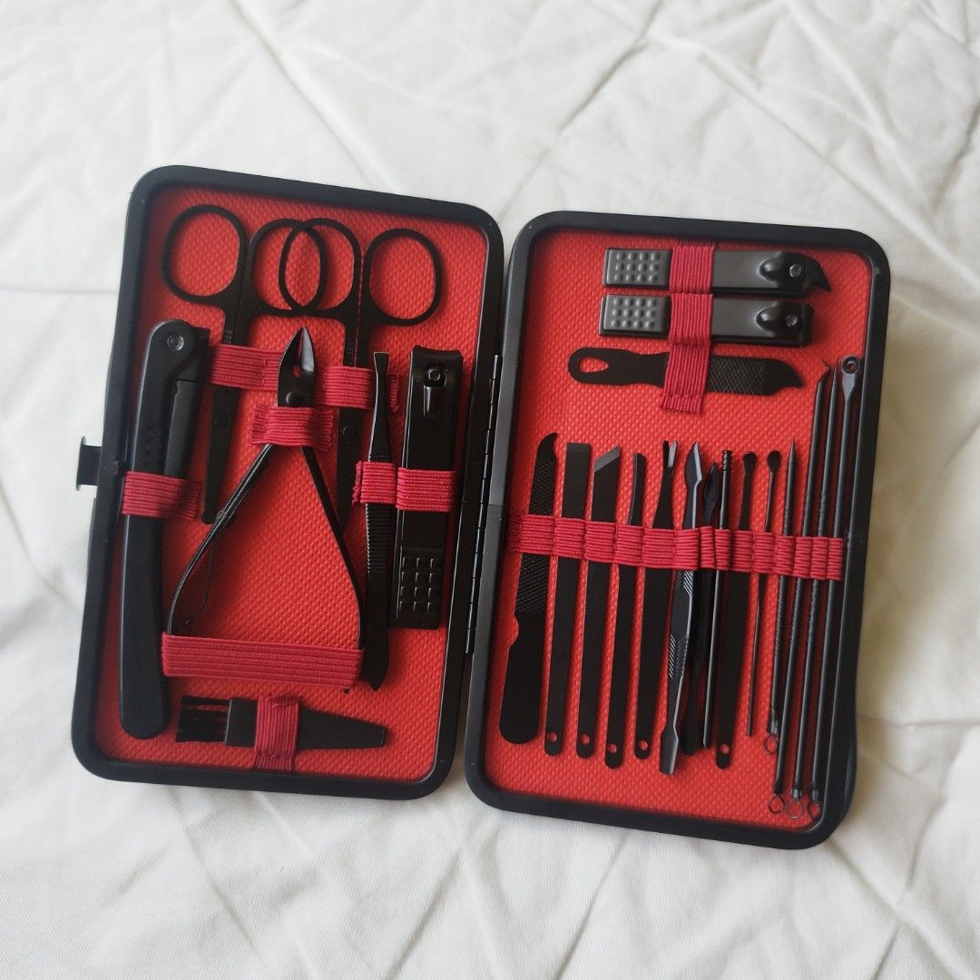 24-piece nail manicure kit (Category: Hands & Nails) located in Quezon City. Submitted by ladylovebug (Listing ID 1435660532, Image 1). Description: new, no issue delivery only ! location: QC, within Metro Manila mode of payment: GCash [payment first] mode of delivery: J&T Express.