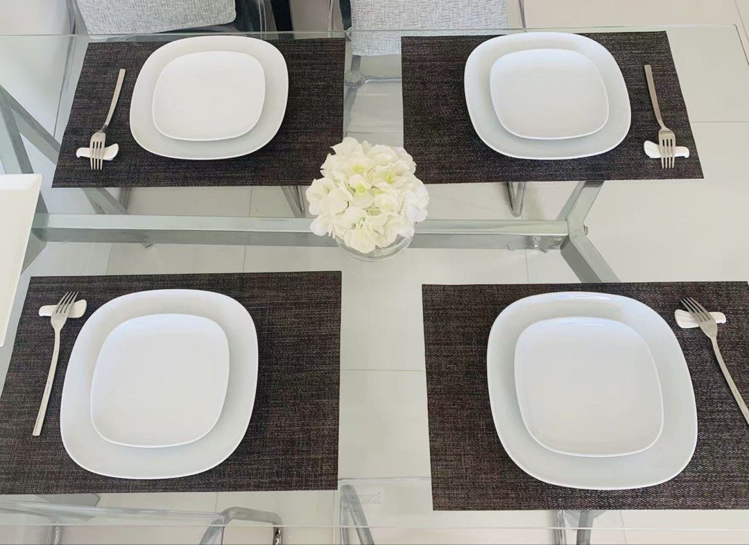 2 pieces Square White Dinnerware Set ( 10 sets)442951339460546560
