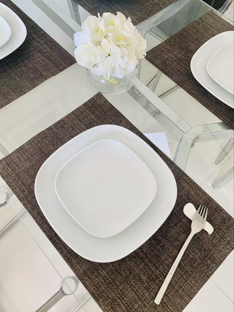 2 pieces Square White Dinnerware Set ( 10 sets)442951339460546561