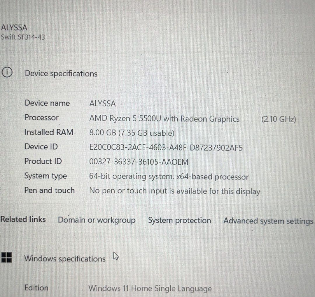 Acer Swift 3 | AMD Ryzen 5 5500U with Radeon Graphics (Category: Laptops & Notebooks) located in Manila. Submitted by alybusalp47598 (Listing ID 1435622635, Image 1). Description: Unit only!!!.