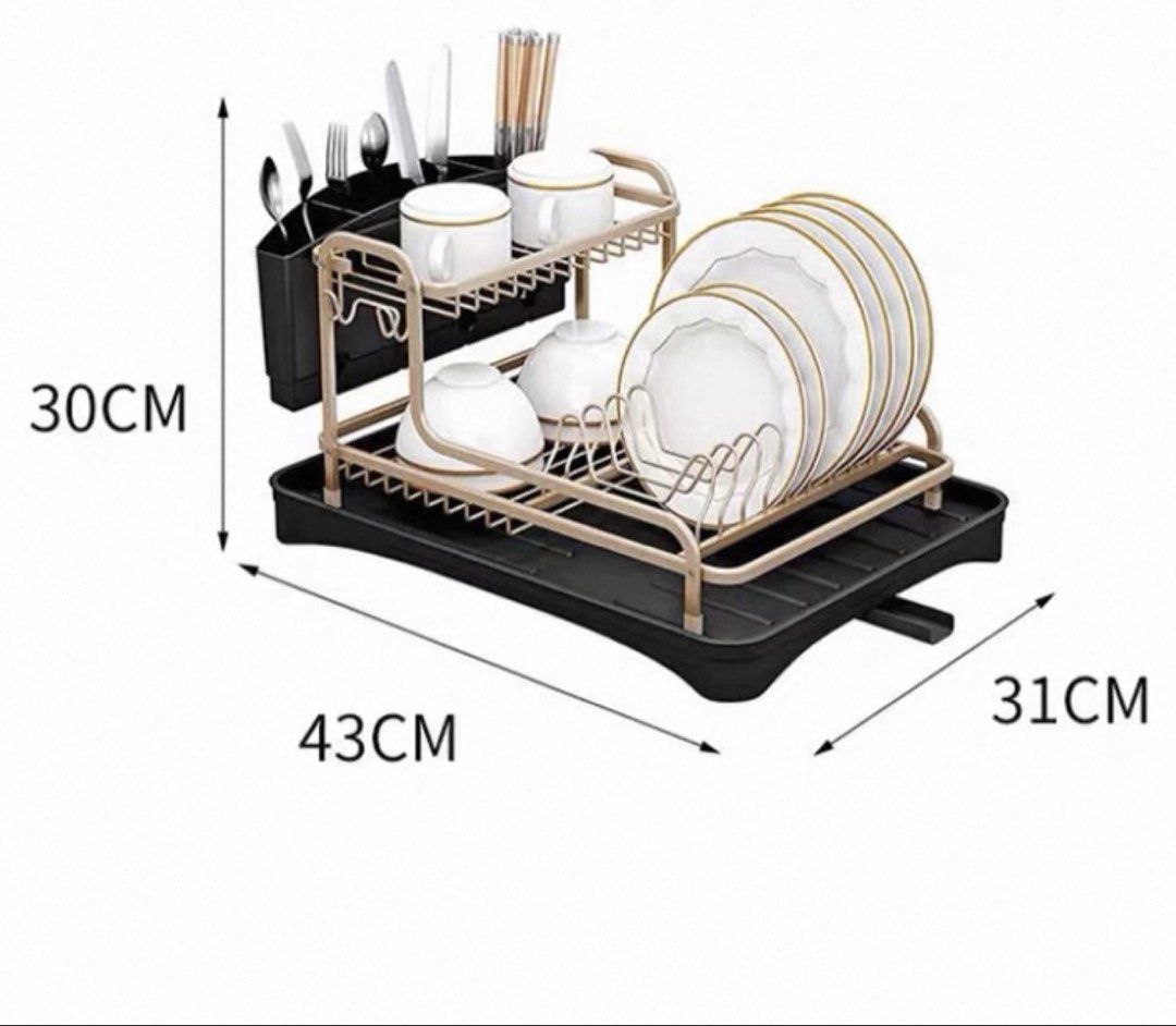 Aluminum Rose Gold Two Tier Dish Rack443321288890798081