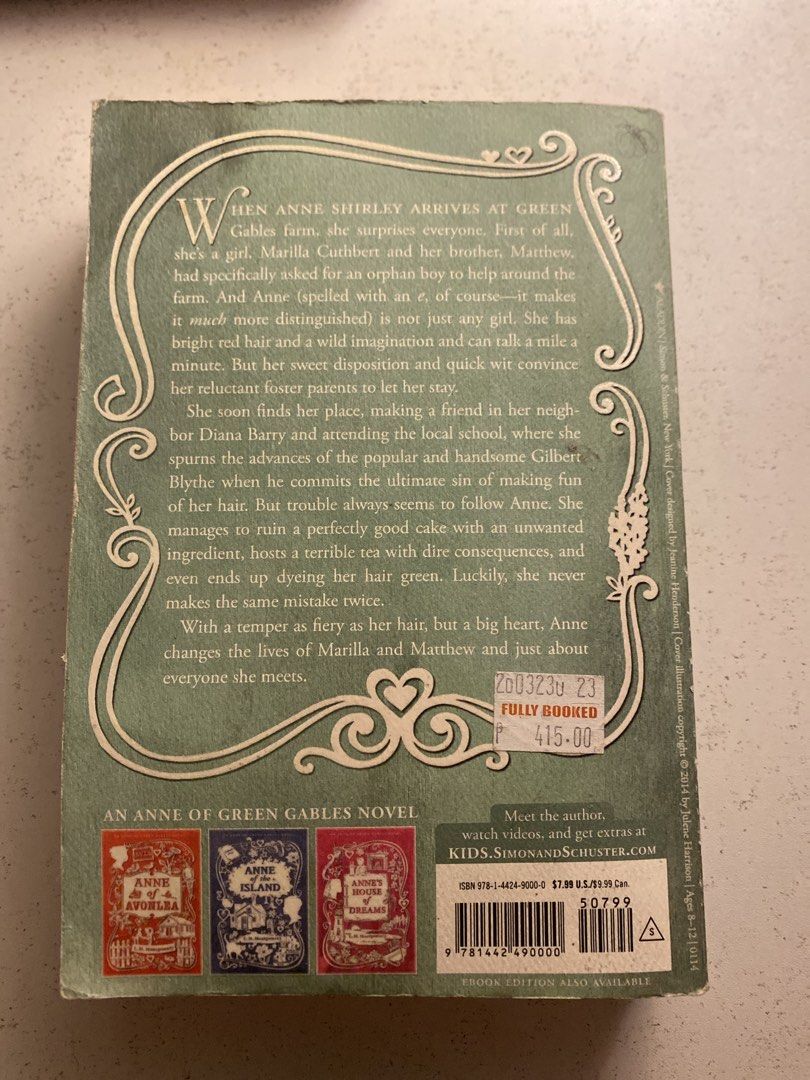 Anne of Green Gables (Category: Storybooks) located in Mandaluyong City. Submitted by matcha.decluttz (Listing ID 1435678439, Image 2). Description: - Anne of Green Gables by L.M. Montgomery - Adapted into a Netflix live action (why I bought it hehe).