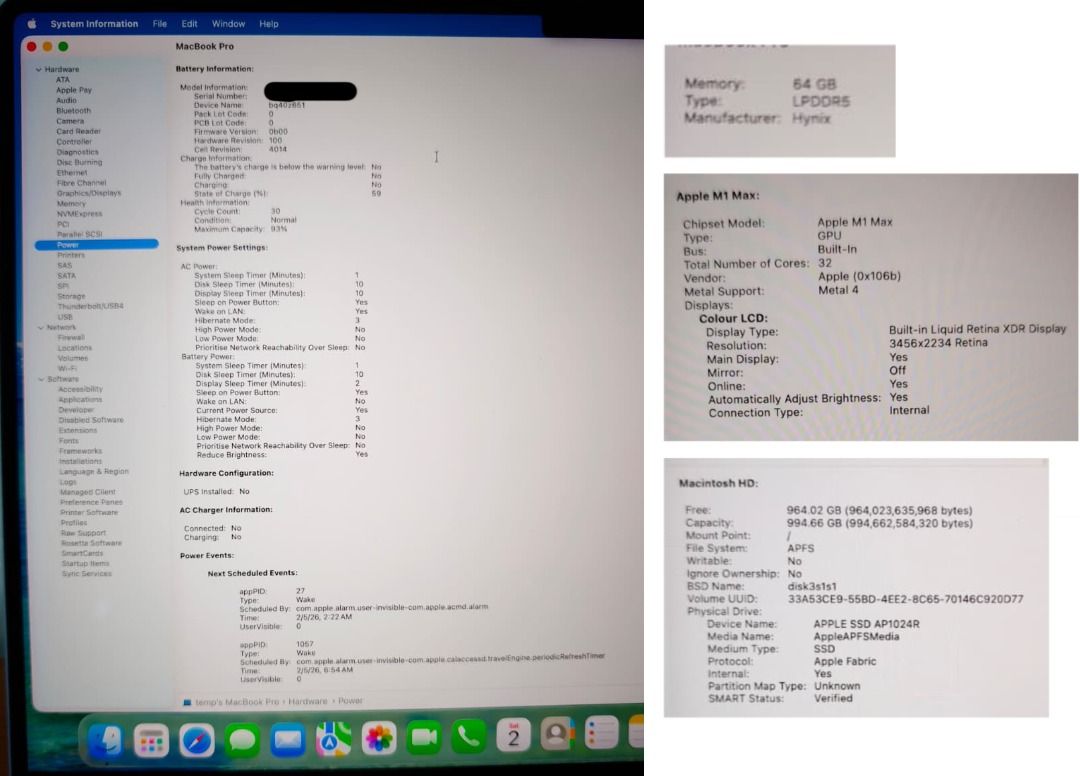 Apple MacBook Pro 16" M1 Max 64GB SSD 1TB443099268452208646