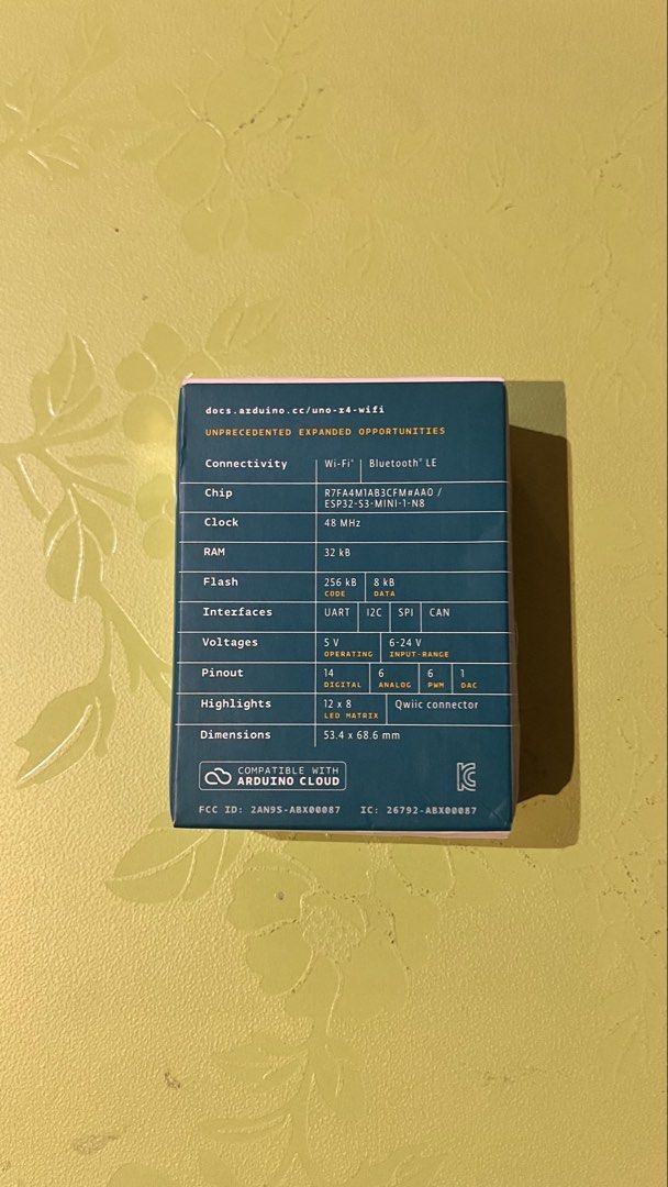 Arduino UNO R4 WiFi Board (Category: Other Accessories) located in Mandaluyong City. Submitted by zurenverse (Listing ID 1435671531, Image 2). Description: - Authentic Arduino UNO R4 WiFi board - Bought from MakerLab - Never used; only opened - RFS: used different board for thesis.