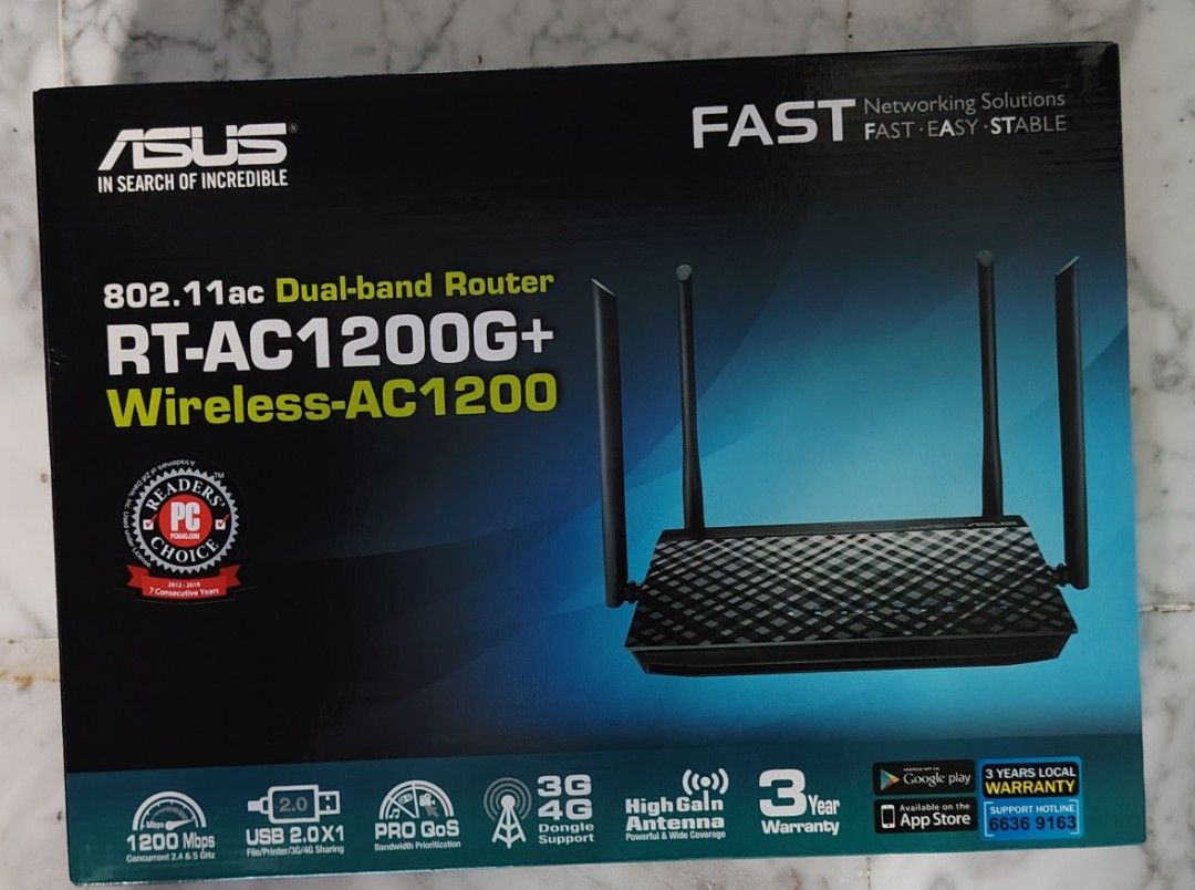 ASUS RT-AC1200G+ Wireless Router. Box open but not use.
