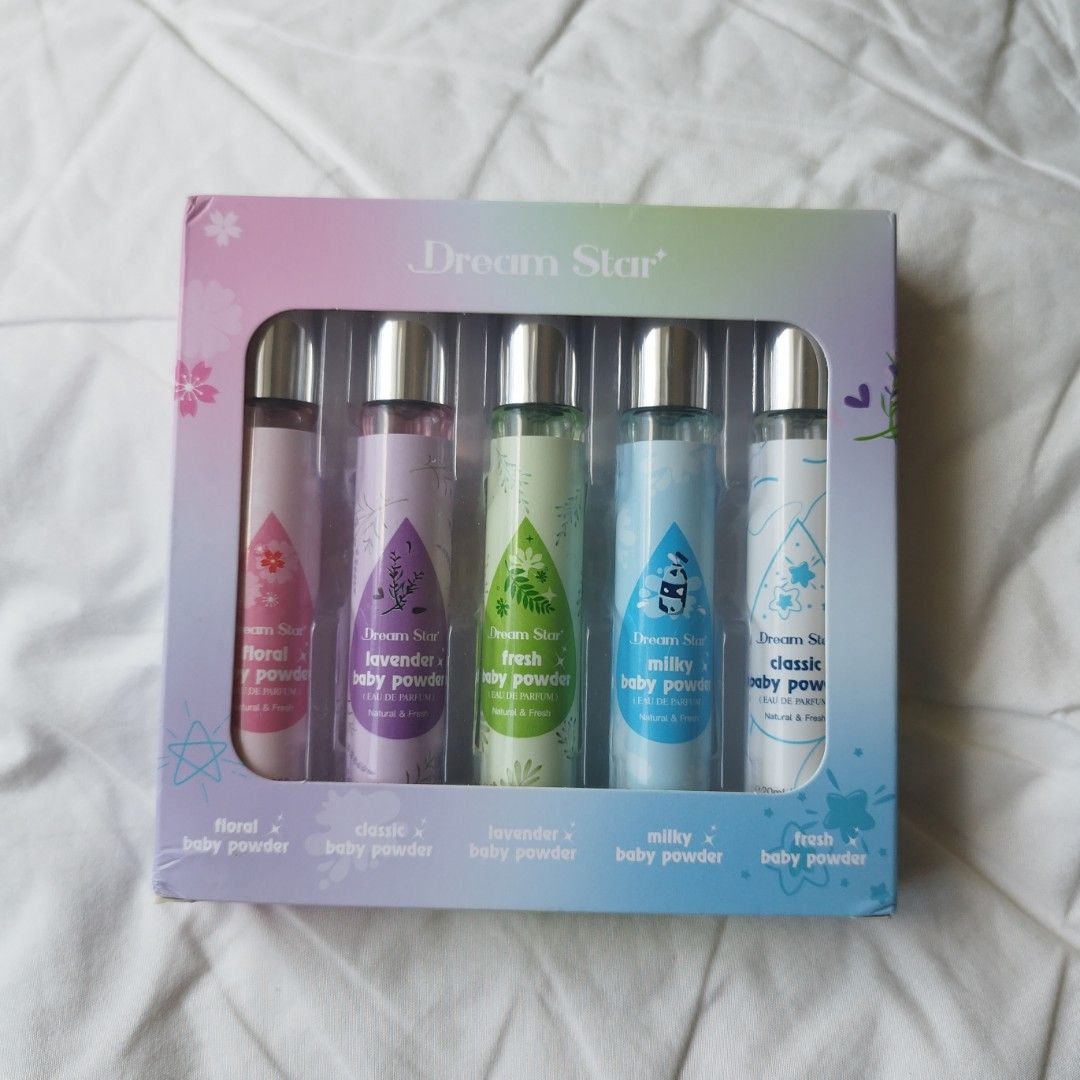 baby powder perfume gift set (Category: Fragrance & Deodorants) located in Quezon City. Submitted by ladylovebug (Listing ID 1435659879, Image 2). Description: brand new, box has negligible dents delivery only ! location: QC, within Metro Manila mode of payment: GCash [payment first] mode of delivery: J&T Express.