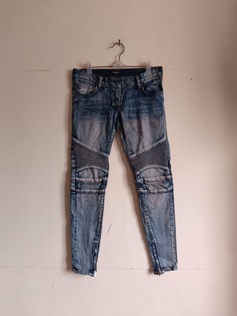 Balmain skinny style biker jeans (Category: Jeans) located in Davao. Submitted by plan-b (Listing ID 1435542360, Image 1). Description: Size - 29 Length - 34 .
