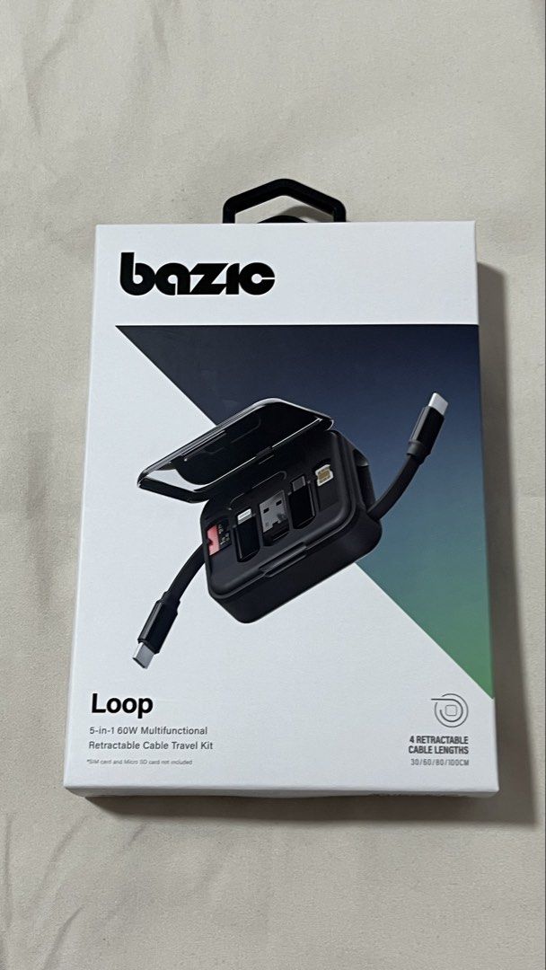 Bazic Loop 5-in-1 60W Retractable Cable Travel Kit