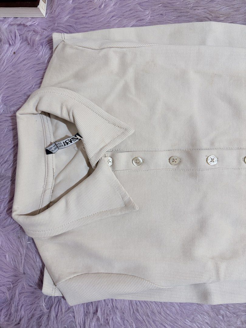 Beige Polo Dress (Category: Dresses) located in Meycauayan. Submitted by _cbear (Listing ID 1435556830, Image 3). Description: - Zara beige polo dress - XS to S (Could fit Medium) - Collared neckline - Button-down closure - Ribbed texture - Tag is visible -Never Worn .
