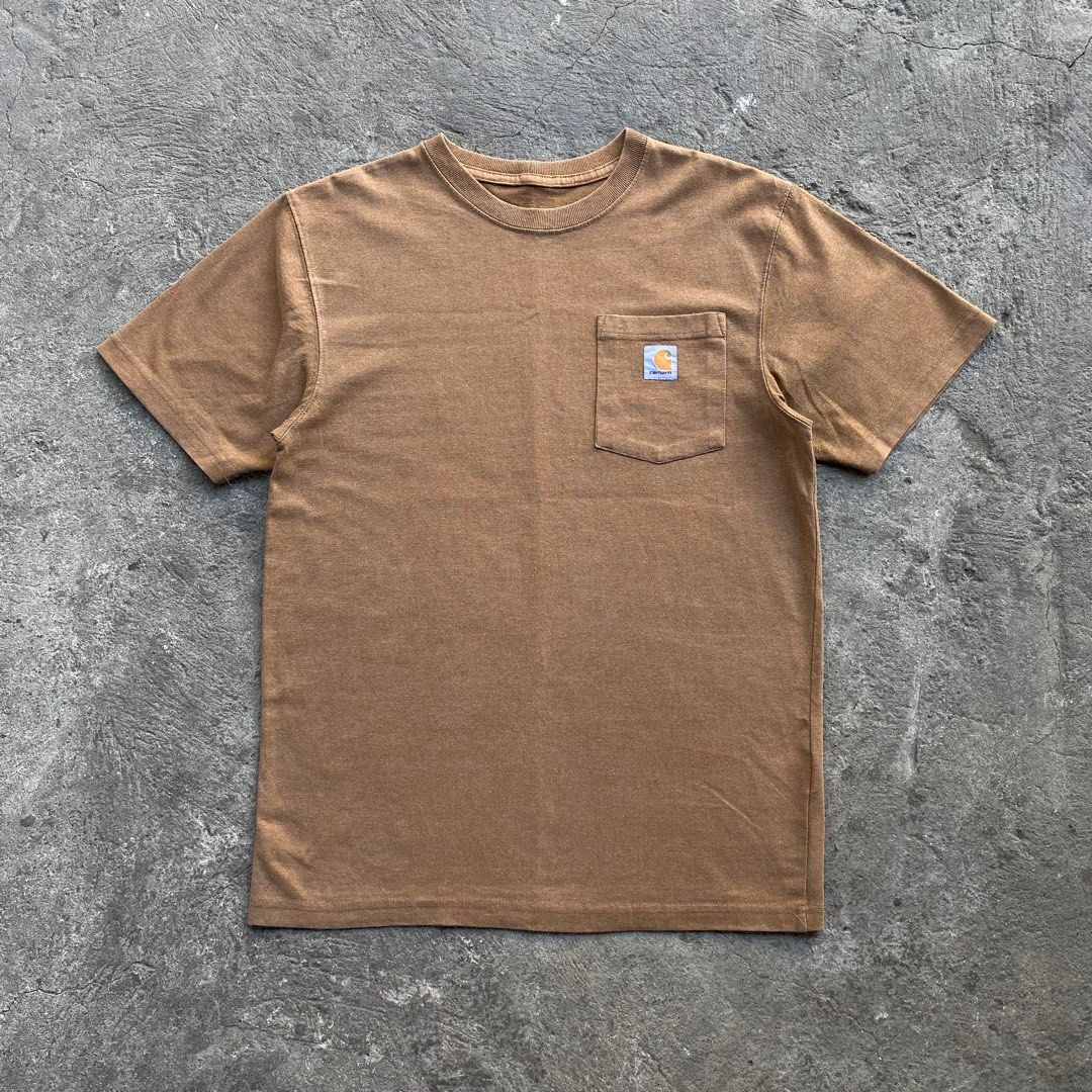 Carhartt Heather Brown Pocket Tee (Category: Tshirts & Polo Shirts ) located in Calamba. Submitted by thriftguide (Listing ID 1435633380, Image 1). Description: Carhartt Heather Brown Pocket Tee Authentic Excellent Condition Size Small on tag, Fits Large Width: 20.5” Length: 29.5”.