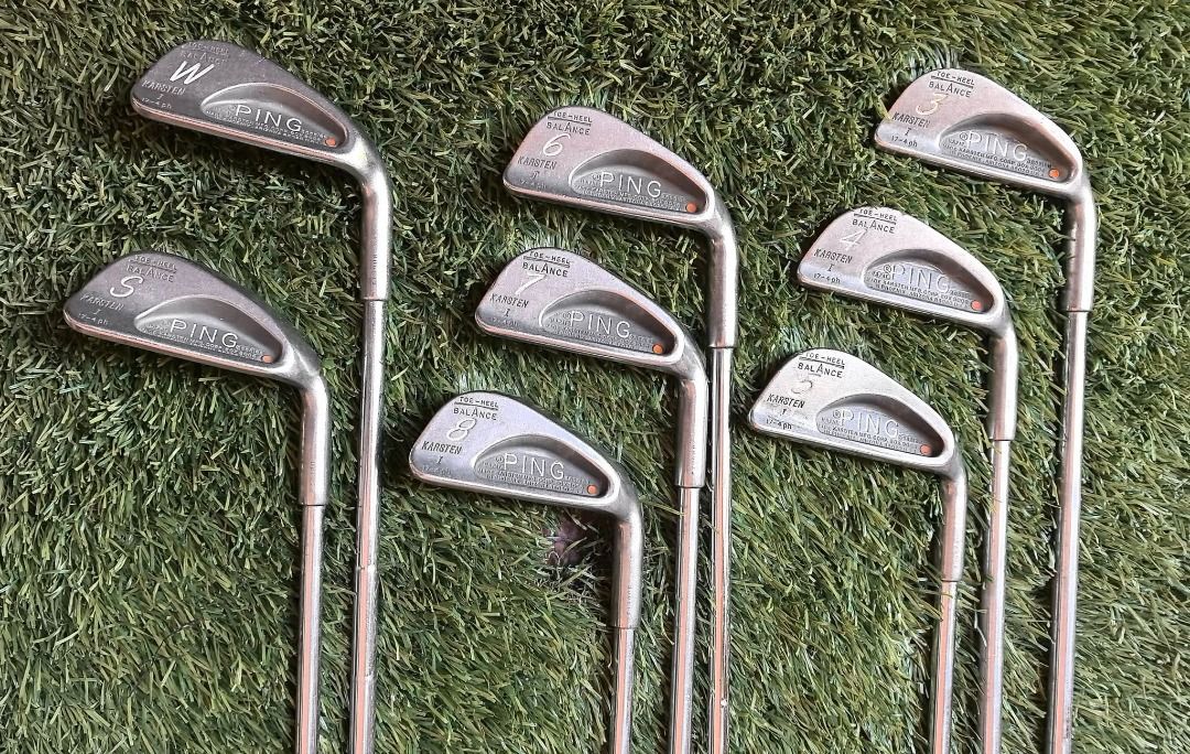 Classic Golf Club Iron Sets (Category: Golf) located in Caloocan City. Submitted by stevenlavoy (Listing ID 1435606792, Image 3). Description: Up for sale are sets of previously-owned, right-handed, classic golf club iron sets. - PING Karsten I, featuring a "Toe-Heel Balance" design - Vintage "Balance" brand irons - Ben Sayers Shintomi Golf Limited Custom 100-ST wide sole iron set - Spaulding Executive iron set known for their distinct design and