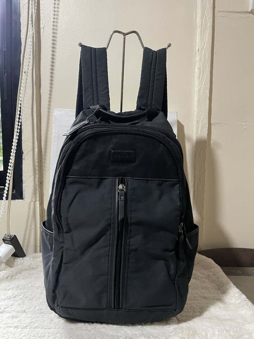 Coach Varick Nylon Backpack Bag Original (Category: Backpacks) located in Naawan. Submitted by twillycalledprelovedbags (Listing ID 1435600138, Image 1). Description: issue: 2 missing rubber sa puller ykk zipper, creed.