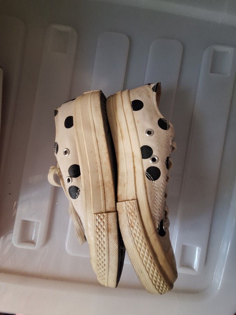 Converse Play Comme des Garcons Polka Dot (Category: Sneakers) located in Manila. Submitted by decluttering.princess (Listing ID 1435527383, Image 2). Description: original with box-- see photo for condition loc sta mesa manila .