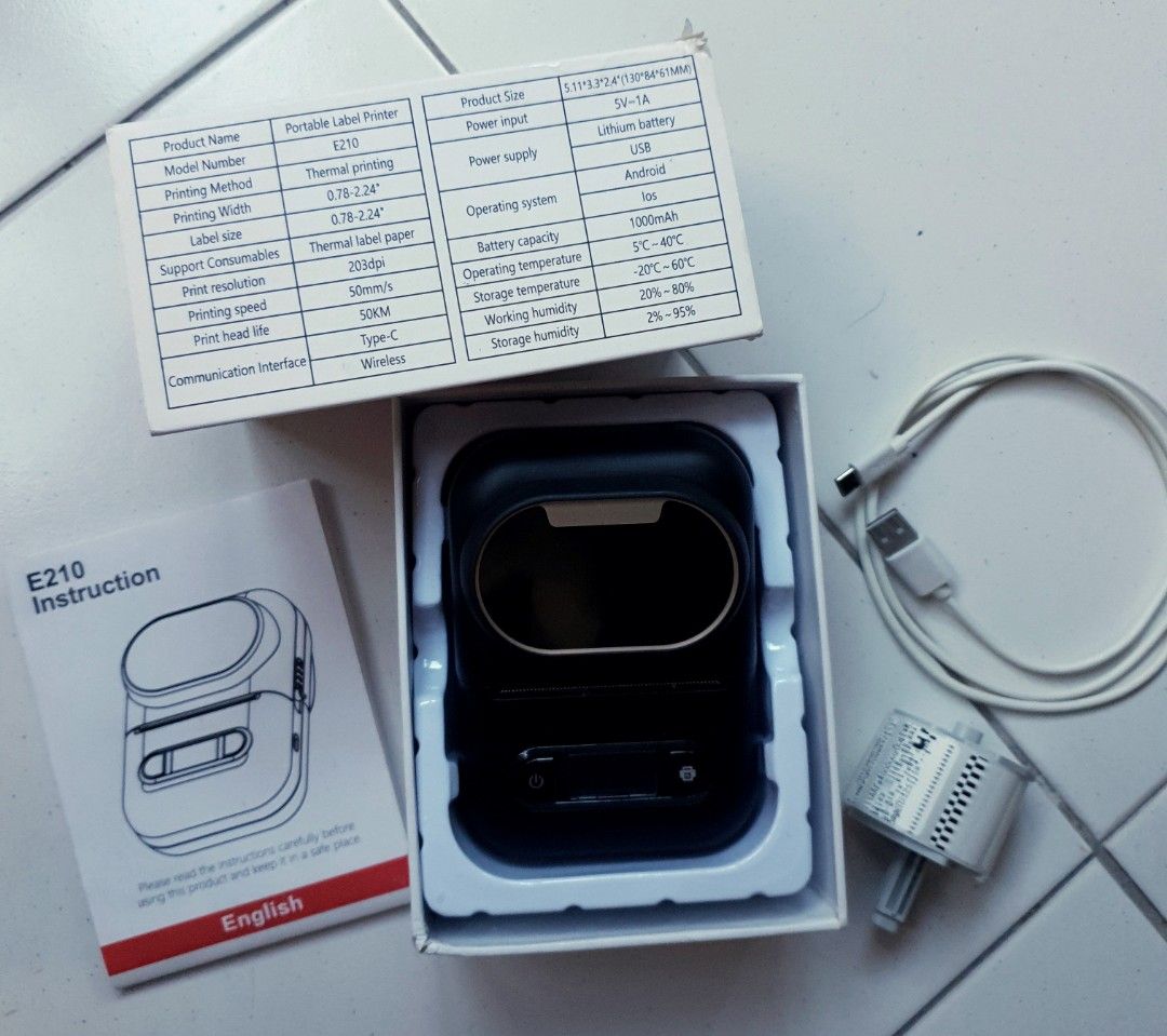 E210 Portable Label Printer - Brand New442766489488599040