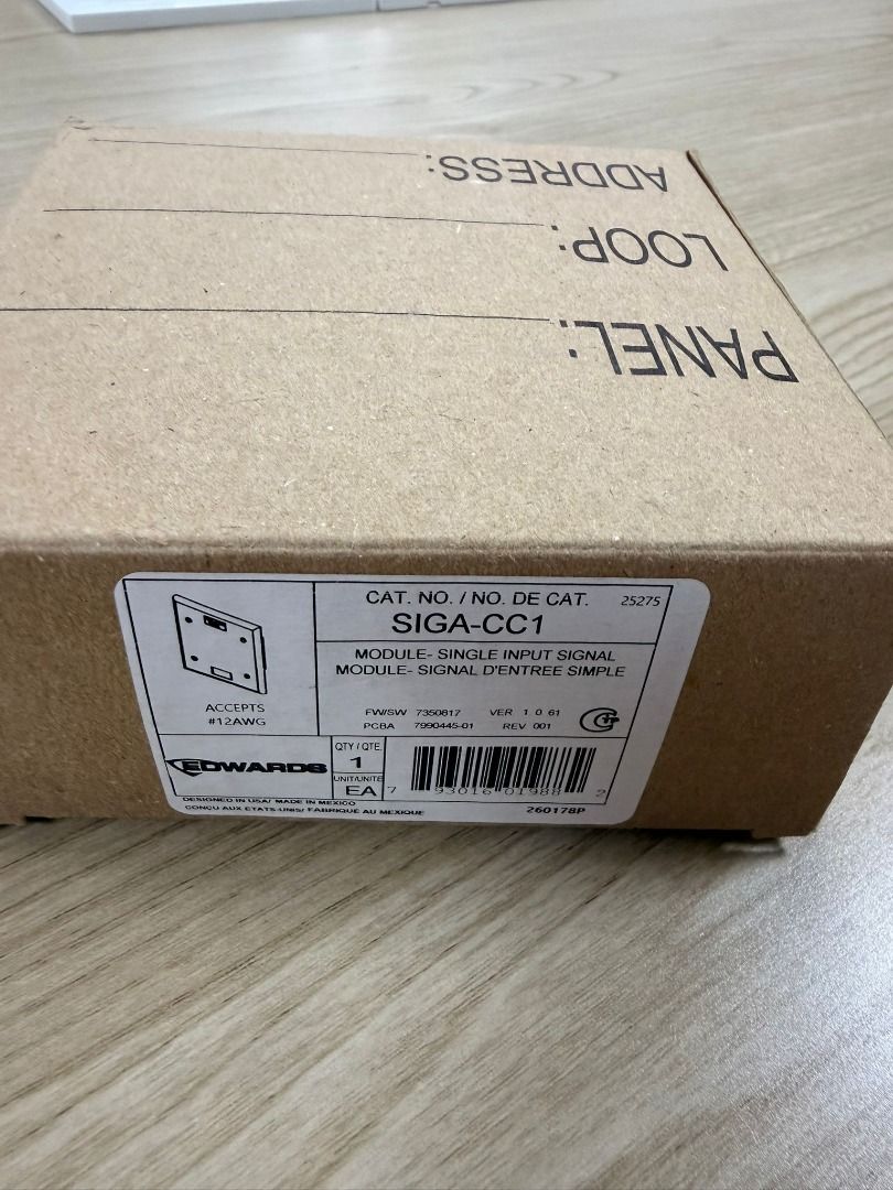 Edwards SIGA-CC1 Single Input Signal Module442906425971845121