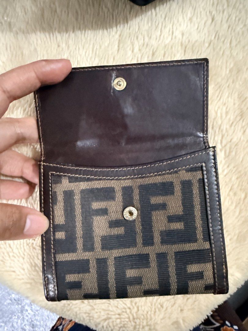 Fendi Zucca print FF trifold compact wallet (Category: Luxury Bags & Wallets) located in Manila. Submitted by epicmountain-430b (Listing ID 1435626429, Image 3). Description: Fendi Zucca print FF trifold compact wallet. Excellent condition.. .