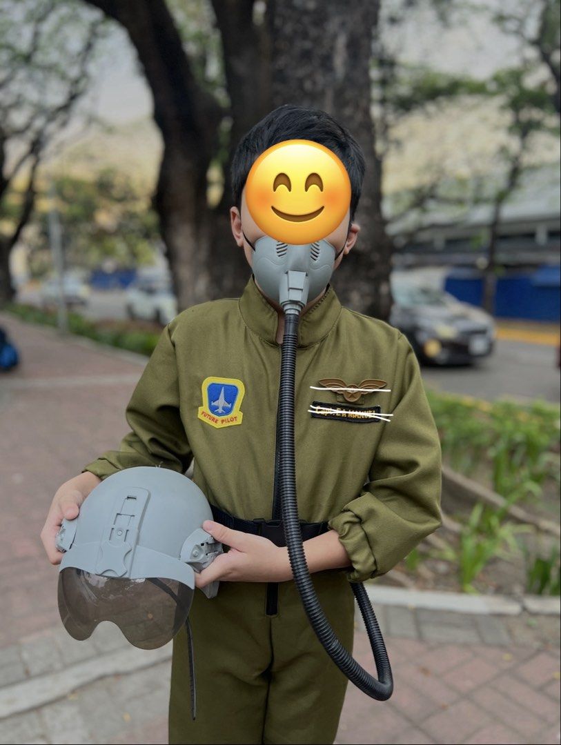 Fighter Jet Pilot Career Day Costume with boots (Category: Babies & Kids Fashion) located in Quezon City. Submitted by prettydollph (Listing ID 1435708140, Image 1). Description: -like new -used only once for career day -won best in costume -best fits 6-7 yrs old (Grade 1-2) but can fit younger tall or chubby kids -my son worn this when he was 8yo (turning 9) -accessories are included except for name patch and pilot pin (you can have them customi