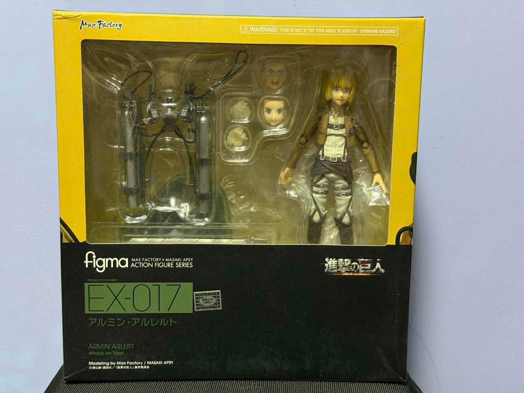 Figma EX-017 Armin Arlert Action Figure (Category: Figurines & Statues) located in Laoag. Submitted by deviruchi (Listing ID 1435574124, Image 1). Description: ⚔️ FIGMA ARMIN FOR SALE ⚔️ Selling my Figma Armin figure — great for collectors and Attack on Titan fans. Displayed with care and still in good condition. 📌 AS IS — What you see is what you get 💸 Payment via GCASH 📦 Shipping via LBC 🚚 Shipping fee shouldered by buyer ❌ NO reservation /