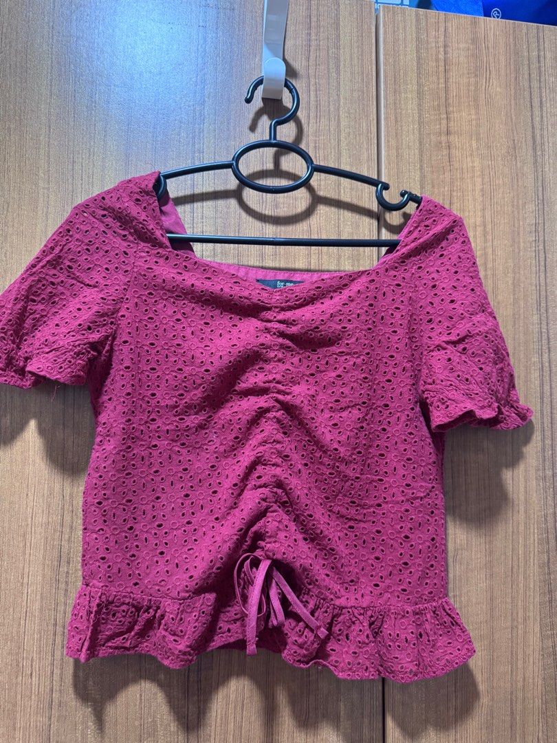 Forme Red Blouse (Category: Blouses) located in Cebu City. Submitted by dmscemd (Listing ID 1435627883, Image 1). Description: Used once, in very good condition Kinda cropped Really nice and good quality.