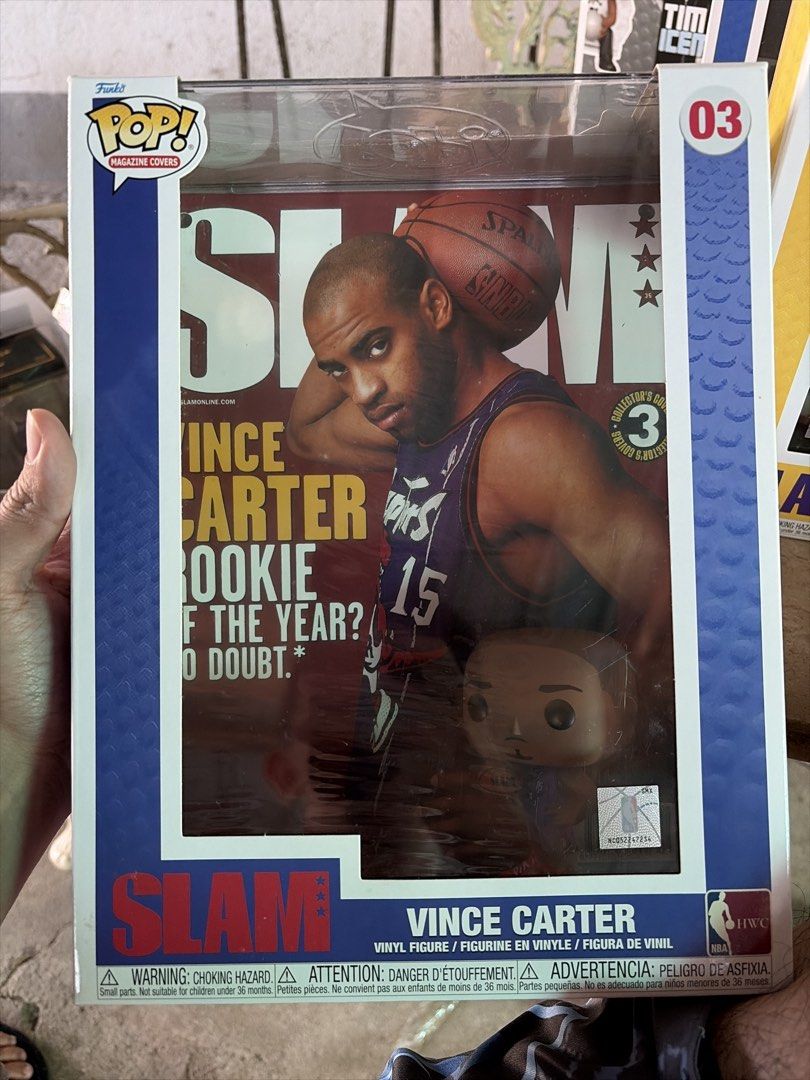 Funko Pop! Magazine Covers Vince Carter (Category: Magazines) located in General Trias. Submitted by davetlntn (Listing ID 1435577890, Image 1). Description: Magazine Cover featuring Vince Carter. Nostalgic piece for early 2000s fans. Condition: * Box: Very Good * Figure: Mint Notes: * RFS: Decluttering * Underrated collectible * Ideal for Raptors/Nets fans.