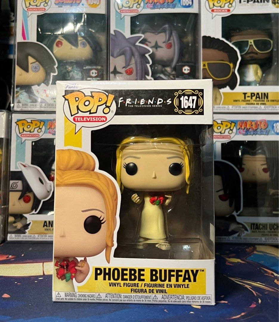 Funko Pop! Television Friends Phoebe Buffay #1647 (Category: Designer & Blind Box Toys) located in Manila. Submitted by umulann (Listing ID 1435617171, Image 1). Description: - Funko Pop! figure of Phoebe Buffay from Friends. - Vinyl figure. - Part of the Television series. - Comes in original packaging. - Features the Funko Pop! and Friends logos on the box. - Figure number: 1647.