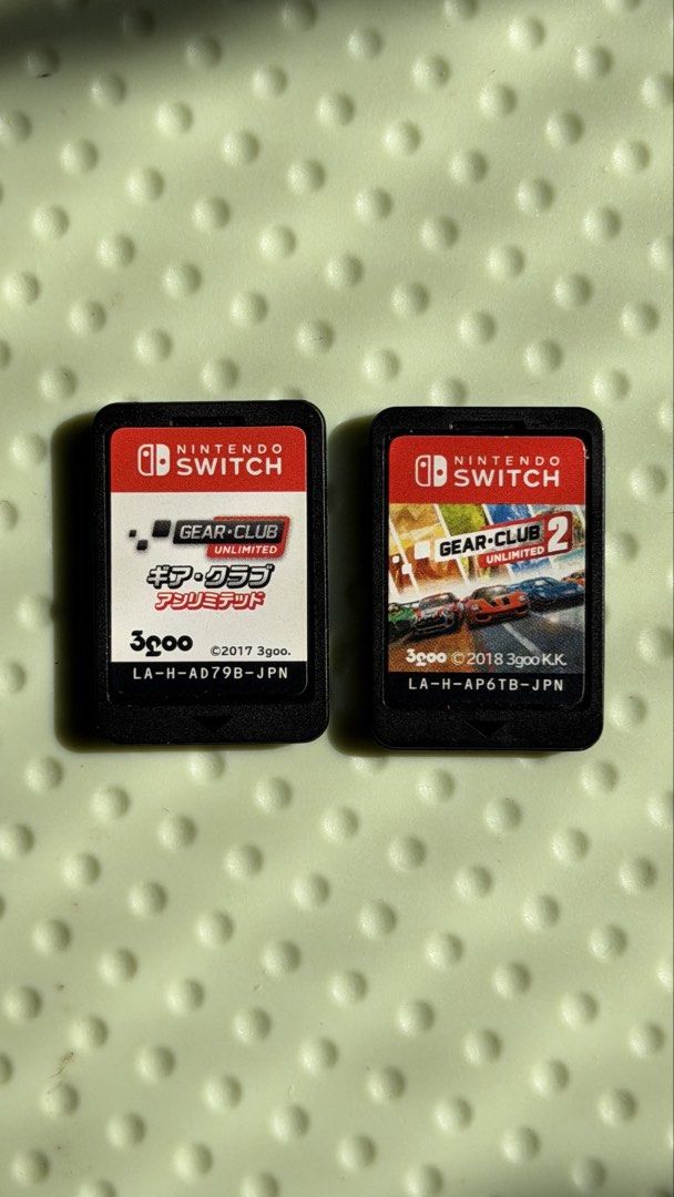 Gear Club 1&2 - Switch (Category: Nintendo) located in Dagupan City. Submitted by techstep (Listing ID 1435592658, Image 1). Description: 2 Cart bundle: Gear Club 1 & 2 - Japan Language Only - Cart only - No issue RFS: Finished 800 Only Negotiable Location Dagupan city. Can do ship via J&T.