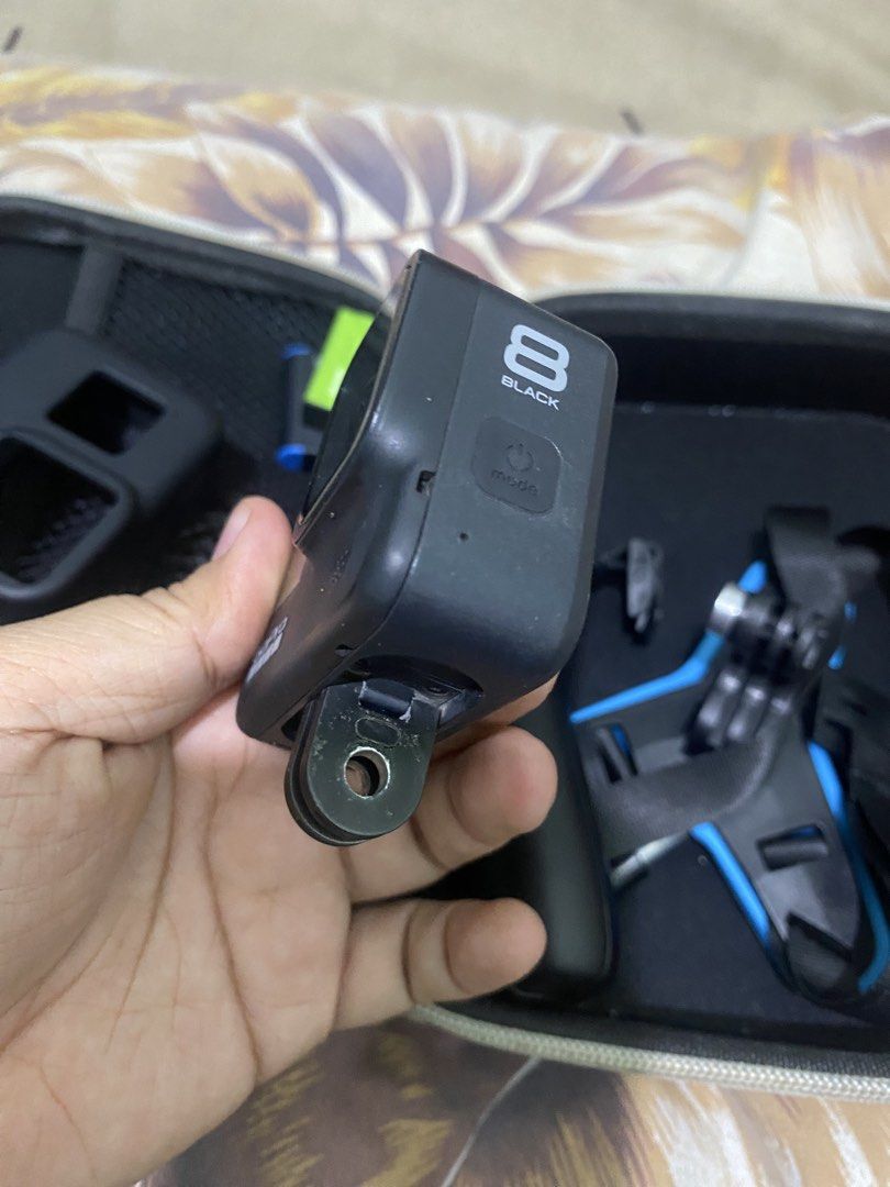 GoPro HERO8 Black Action Camera (Category: Cameras) located in Manila. Submitted by applemint011 (Listing ID 1435543636, Image 2). Description: - GoPro HERO8 Black action camera - Includes protective case - Extra battery included - Various mounts provided - Features a front screen and lens - Comes with a selfie stick - Includes a chest mount -with 128gb micro SD card - Color: Black -price slightly negotiable .