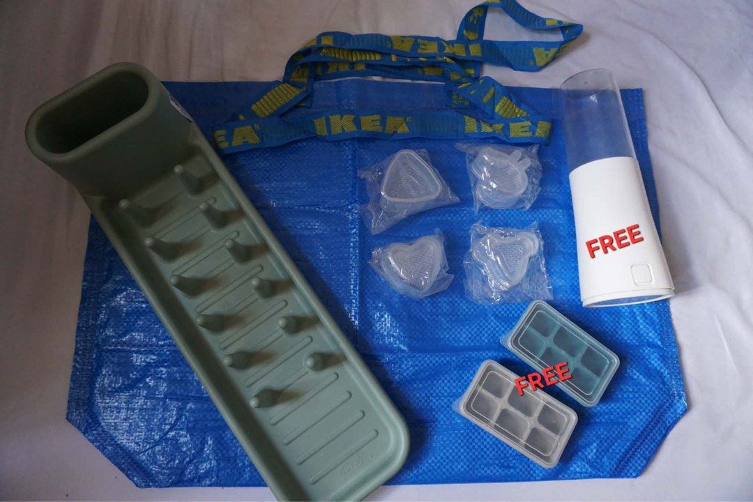 IKEA Kitchen Accessories Set (Category: Food Organization & Storage) located in Antipolo. Submitted by ttrends (Listing ID 1435636662, Image 1). Description: - Brand new IKEA dish drainer (unique design) FREE: Ice cube trays Silicone, Gray drying mat, utensils organizer, rice molder (for : onigiri, bento box, etc.) .