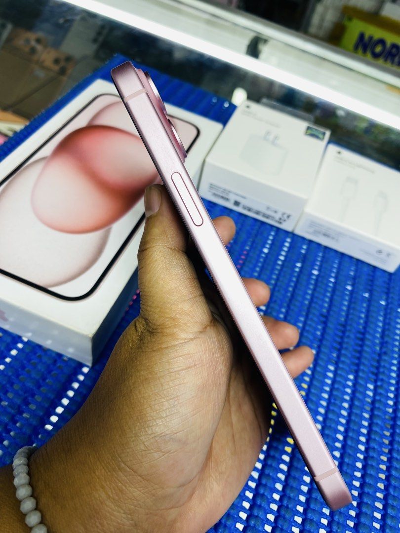 Iphone 15 Plus 128gb (Category: iPhone 15 Series) located in San Juan City. Submitted by amyjoysementilla.10 (Listing ID 1435592571, Image 2). Description: iPhone 15 plus 128gb Slighty used Openline(anysim) 100% Battery Health 101 cycle count NTC approved Warranty until Oct.2026 Unli check Unli reset No apple ID No hidden issue No history of repair With same serial box with Charger & clear case Cash on delivery with our Personal Rider around Metr