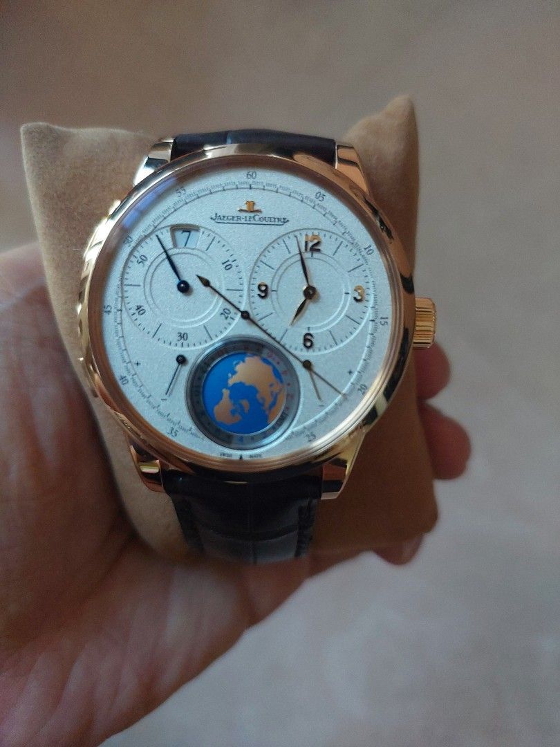 Jaeger Le-Coultre Duometre Unique Travel Time (Category: Watches) located in Singapore. Submitted by minuterepeater (Listing ID 1435531025, Image 1). Description: Like new JLC Duometre Unique Travel Time 42mm Q6062520 in 18 carat pink gold. Watch only. Purchased in 2014. Recently checked at the JLC boutique at MBS and it is working well. Authentication costs will be on buyer accept trades with certain Rolex, Patek, Audemars Piguet, Richard Mille,