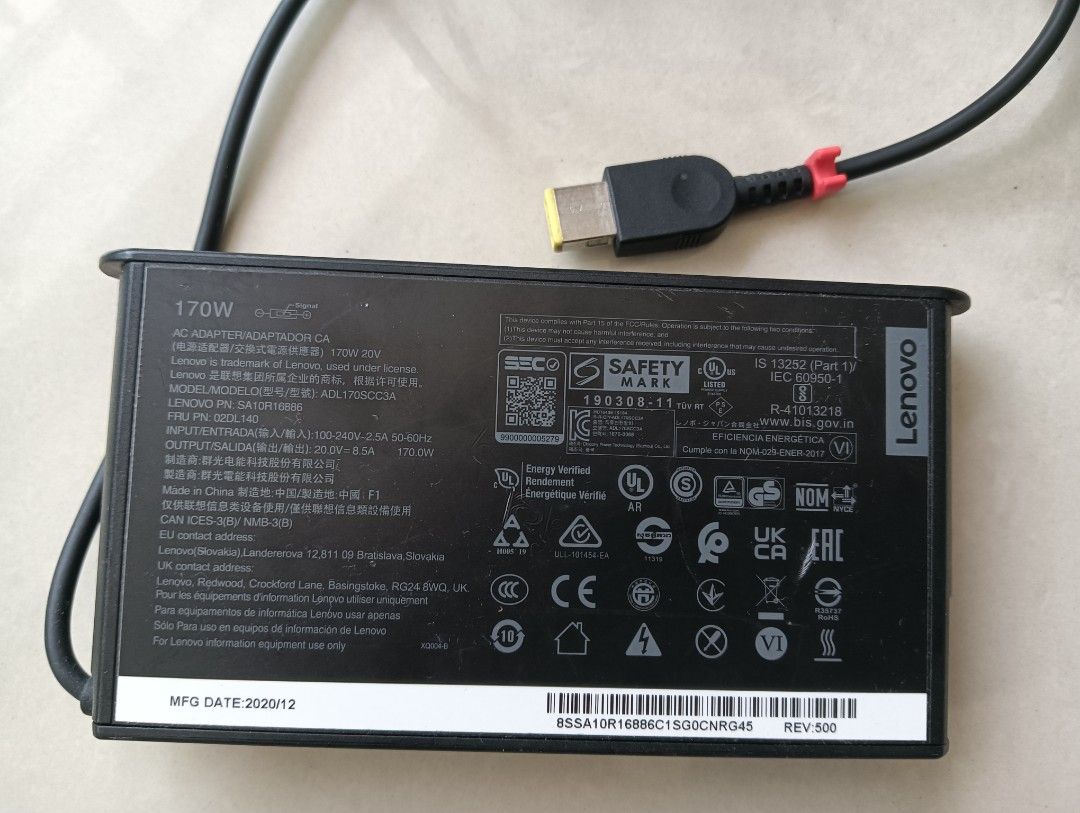 Lenovo original laptop charger 170W