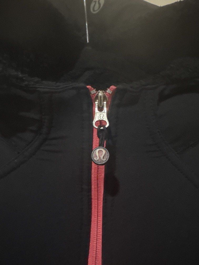 Lululemon Jacket (Category: Coats, Jackets and Outerwear) located in Danao, Cebu. Submitted by welvirinec29053 (Listing ID 1435631677, Image 2). Description: Lululemon Jacket Athletica hooded jacket in black with contrasting pink accents and zipper details. Unisex Color Rate 9.5/10 Dimes 21x27 Size Fit to Medium and Large.